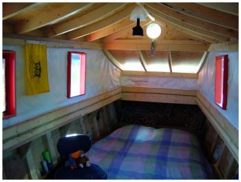 The interior of the cabin facing toward the bow. (Photo by Ethan Andrews)