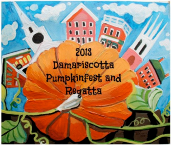  The winning design for the 2013 Pumpkinfest & Regatta T-Shirt, by Walpole artist Susan Bartlett Rice.