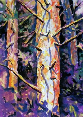 “Ode to Bowdoin Pines,” one in a new series by Jean Kigel running September 2 – 27, will be featured at Gallery Framing in Brunswick during the town's art walk.