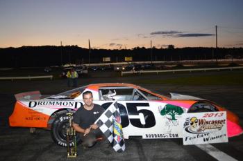 James Osmond of Wiscasset, winner of the 25-lap Super Stock race at Wiscasset Speedway on August 17. Courtesy of Peter Taylor