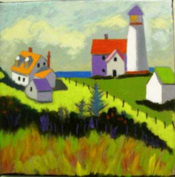 "Island Light," acrylic 12 by 12-inch canvas by William Hallett