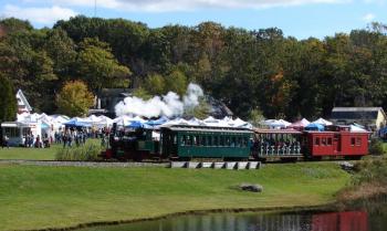 Take a ride in the steam-powered train while attending the annual Fall Foliage Festival at the Boothbay Railway Village. File photo