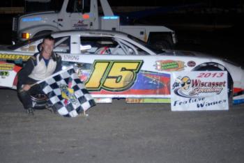 Nick Hinkley, winner of Saturday’s Late Model Sportsman race at Wiscasset Speedway. Courtesy of Peter Taylor