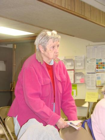 Jo Cameron of Edecomb speaking at selectmen’s meeting