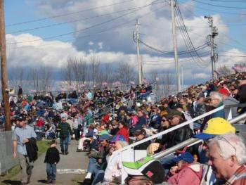 October 2012 photo of crowd at Wiscasset Speedway