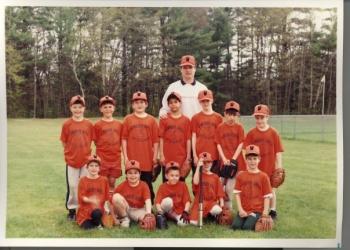 Ben “The Incredible Bulk” Bulkeley (back row, third from left), catcher for the Cornish Wildcats Little League team.