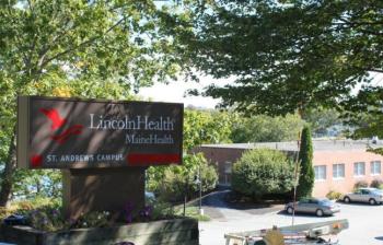 photo of LincolnHealth sign Boothbay Harbor Maine