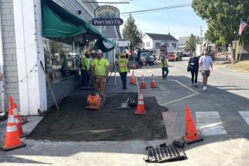 Construction work in Boothbay Harbor