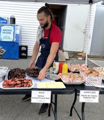 A dinner buffet