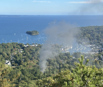 A house fire on Rockbrook Drive in Camden broke out just after 3 p.m., Sept. 24. (Photo courtesy Jen Roberts)