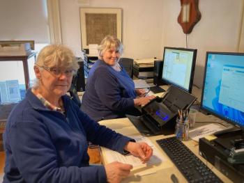 Boothbay Region Historical Society volunteers Mari and Sally. 