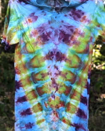 Jenessa Garrett/Midnight's Rainbow - tie dye wearable art. Courtesy of Merry Barn