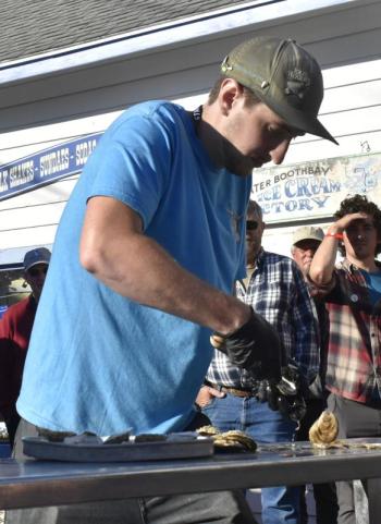 The oyster shucking competition. 