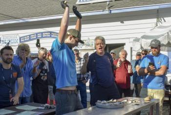 The oyster shucking competition. 