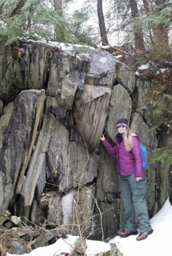 Rail Trail Geology. (Photo courtesy Belfast Bay Watershed Coalition)