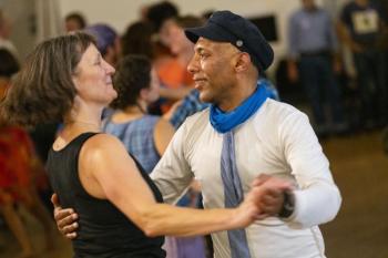 Smiling swings at BFS dance. (Photo courtesy Belfast Flying Shoes)