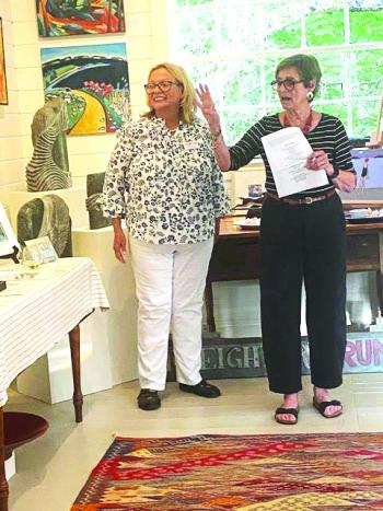 State Rep. Holly Stover with Kathleen Jones. Courtesy of Kerr+Jones Gallery