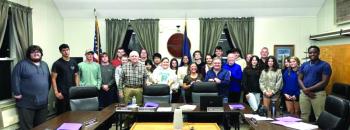 Students attend a recent Wiscasset selectboard meeting. Courtesy photo 