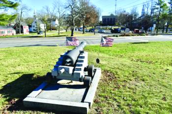 The town cannon now sits on a wooden Naval carriage. PHIL DI VECE/Wiscasset Newspaper