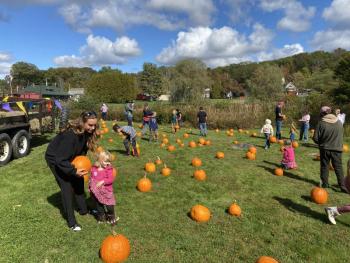 Pumpkin picking at the Boothbay Railway Village Museum. ISABELLE CURTIS/Boothbay Register