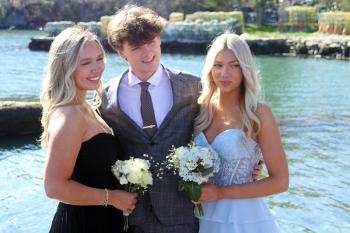 Scene from the pre-prom gathering at Barrett's Park. STEVE EDWARDS/Boothbay Register