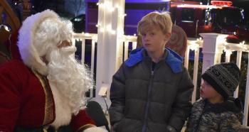 Meeting with Santa on the Boothbay Common. LISA KRISTOFF/Boothbay Register