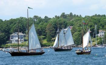 Boats gather in the outer harbor during Windjammer Days. STEVE EDWARDS/Boothbay Register