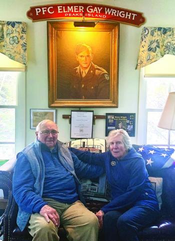 Howard Wright, 95, and wife Dorothy, who has been by his side every step of the way as he investigates the circumstances around his brother's death. ISABELLE CURTIS/Boothbay Register