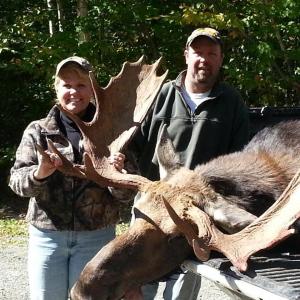 This bull moose's antlers were 48-inches wide and had 20 points. Courtesy of Marsha DeCosta