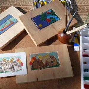 A sample of Villard woodblocks. Courtesy of Villard Studios