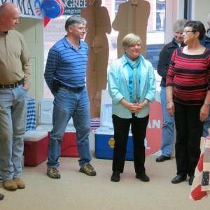 Lincoln County Democratic candidates, from left, Mick Devin, Tim Marks, Chris Johnson, Lisa Miller and Mary Trescot at the November 11 reception.