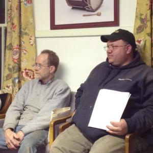 Alna resident Chris Cooper, left, and Fire Chief Mike Trask attend the February 21 Alna selectmen's meeting, where Trask told the board he will seek to replace a 1986 fire truck one year from now. SUSAN JOHNS/Wiscasset Newspaper