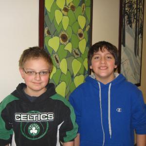 Ethan Thompson, left, won Edgecomb Eddy School's first-ever National Geographic Bee competition. At right is runner-up Ethan Carmolli. Courtesy of Edgecomb Eddy School