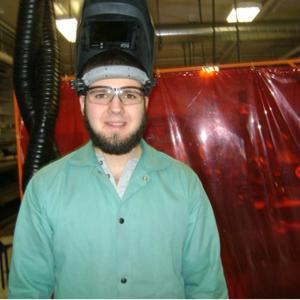 Welder Garret Lear will show off his skills in the SkillsUSA competition in Bangor on March 15. Courtesy of Bath Regional Career and Technical Center