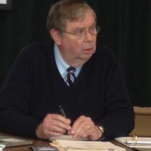 Interim Superintendent Alan Hawkins summarizes the budget-related objectives during the first of four public budget hearings March 6 at the Chelsea Elementary School. JOHN MAGUIRE/Wiscasset Newspaper