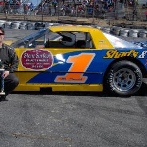 Adam Chadbourne of Woolwich picks up a win the Super Stock division at the Wiscasset Speedway April 6. Courtesy of Peter Taylor, Wiscasset Speedway