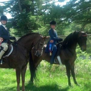 Ella Spear on CBMF Ruby, left, and Hali Goodwin on CBMF Off the Charts. Courtesy of Amy Blake Goodwin