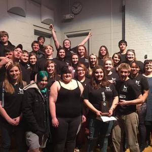 BRHS One Act Competion cast 2016 with director Mary Miller