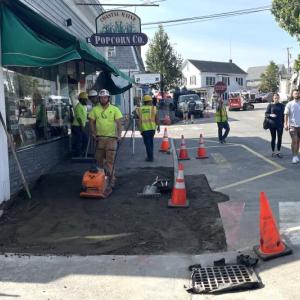 Construction work in Boothbay Harbor