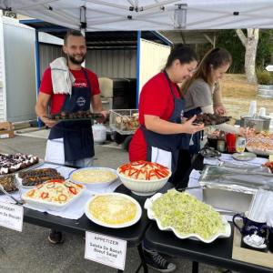 A dinner buffet