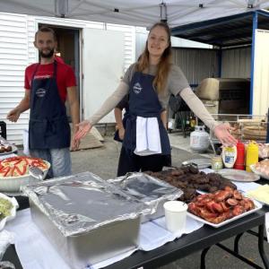 A dinner buffet