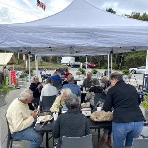 Guests eating