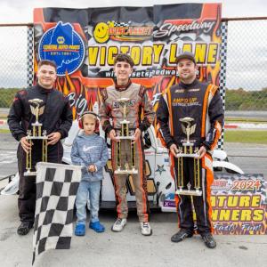 Legends top 3, from left: Kyle Caissie, Jr. Official Zeke Turner, PJ Evans and Reagan Parent.  Jasen Dickey Photography 