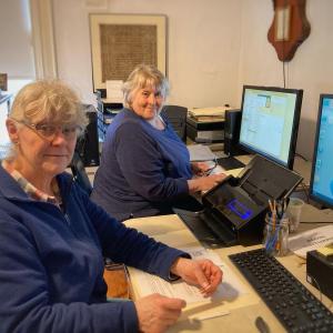 Boothbay Region Historical Society volunteers Mari and Sally. 