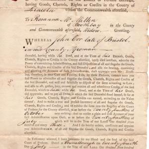 Contrary to the popular belief that few 18th-century women owned property, the Boothbay Region Historical Society's archival collections contain evidence that many women bought, sold, and inherited property – like this 1792 document naming Rosanna McMillen administrator of the estate of her late father, John Orr.  One of the areas of greatest interest to visitors is the Society’s extensive collection of local genealogical information. Since completing the History Files, volunteers have been digitizing the S