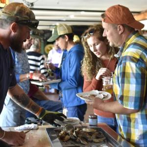 Serving oysters. 