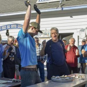 The oyster shucking competition. 