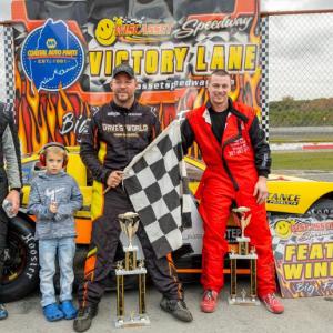 Pro Stock top 3, from left: Dan McKeage, Jr., Jr. Official Zeke Turner, Josh St. Clair and Nick Hinkley. Jasen Dickey Photography