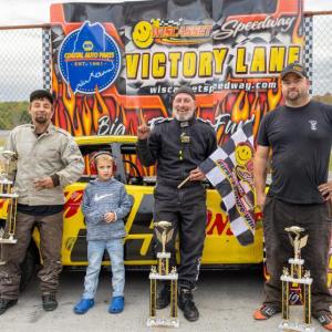 Thunder 4 Mini top 3, from left: Shane Webber, Jr. Official Zeke Turner, Mike Landry and Zach Audet.  Jasen Dickey Photography