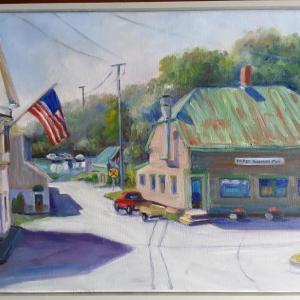 Oil painting - "Three Robbers Pub" - by Cassie Sano.